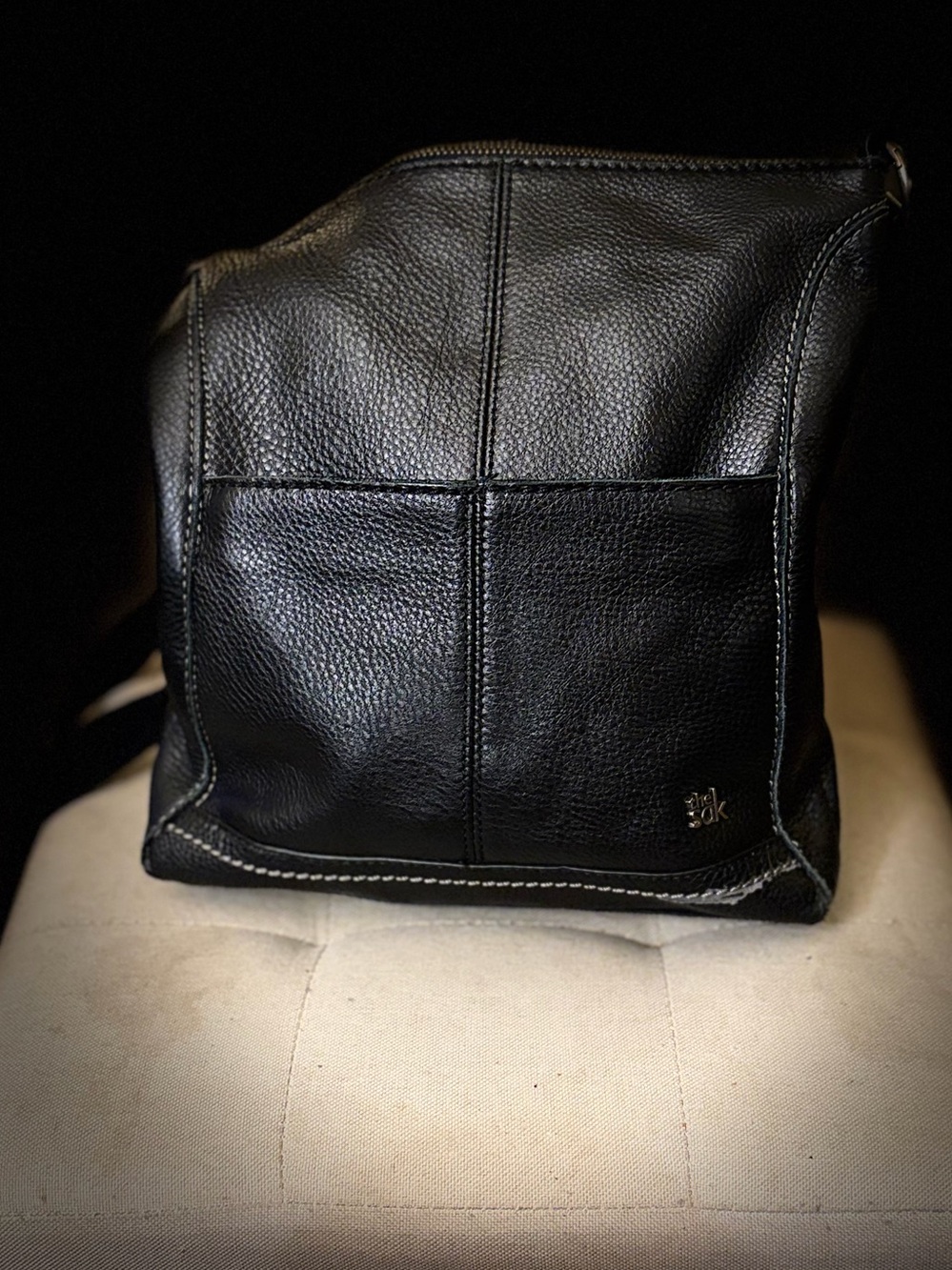The Sak Black Leather Crossbody Bag with Adjustable Strap